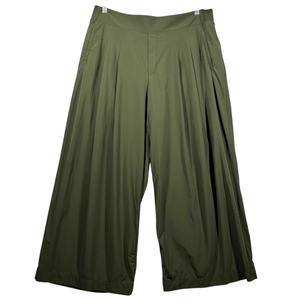 Athleta Brooklyn Heights High Rise Wide Leg Pants Women's 20 Olive Army Green